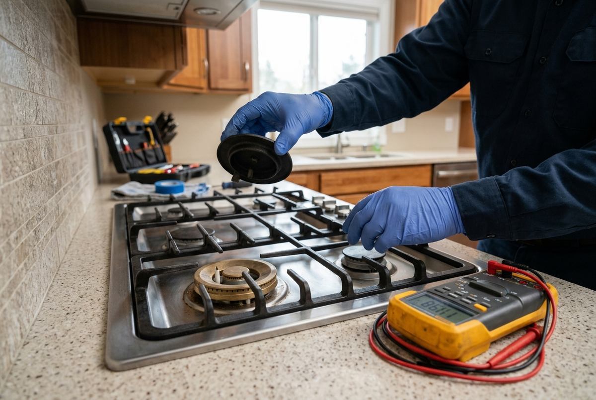 Stove & Range Repair technician at work