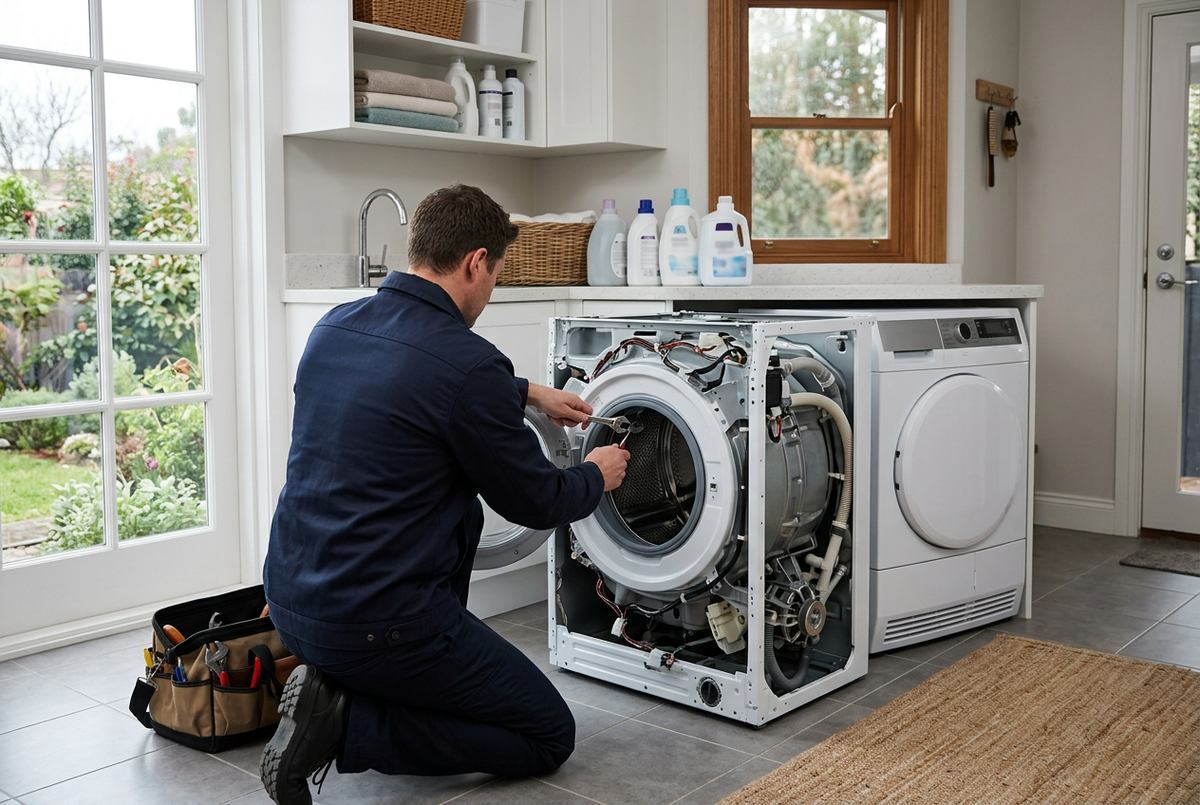 Washer Repair technician at work
